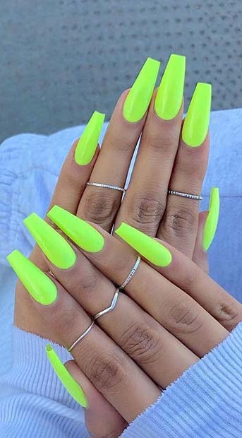 Light Sky Blue Neon Fluorescent Yellow Solid Color
