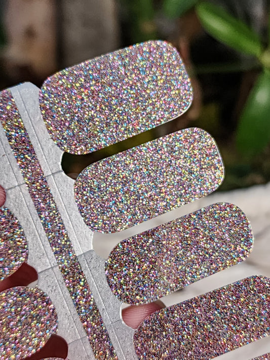 Light Slate Gray Silver Rainbow Glitter Solid