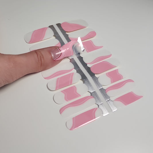 Gray Barbiecore Pink White Waves Preppy Negative Space