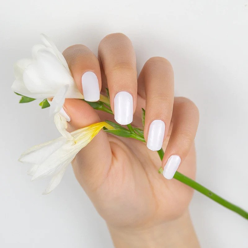 Semi-Cured Gel Nail Wraps White Solid Color