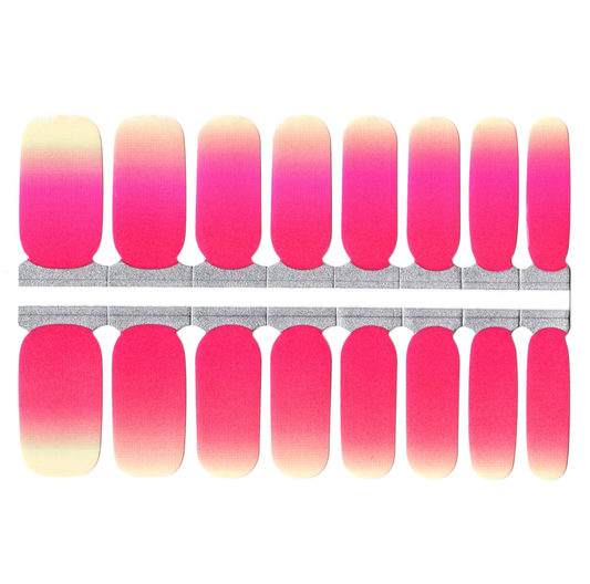 White Smoke Bright Pink and Yellow Ombre Gradient