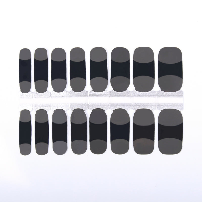 Dim Gray Black Glossy Tips and Matte Top French Manicure