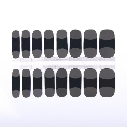 Dim Gray Black Glossy Tips and Matte Top French Manicure