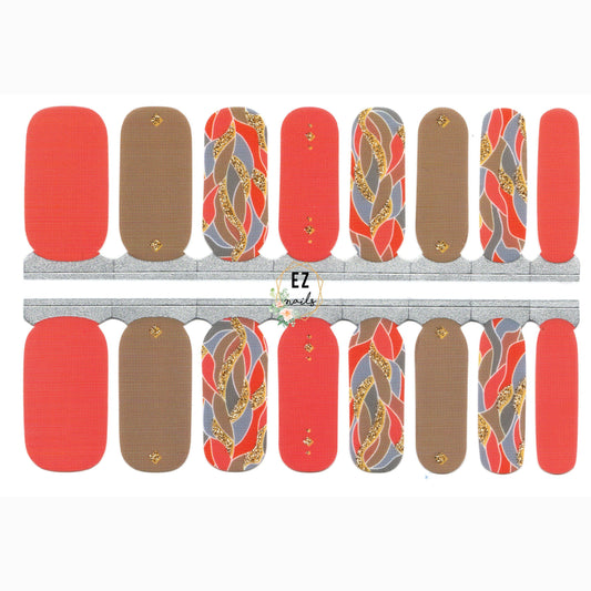 White Smoke Coral and Gold with Brown Fall Colors