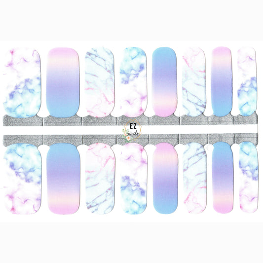White Smoke Watercolor Marble Ombre Gradient Pink Purple Blue