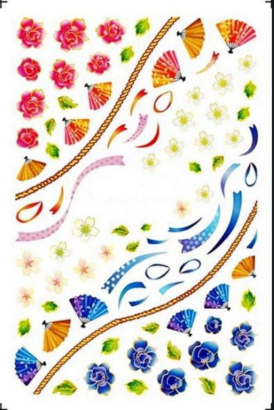 Arc-en-ciel Coloré Orange Bleu Marine Rose Jaune Fleurs Éventails Main Cordes