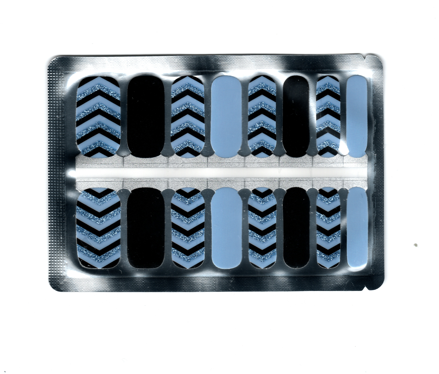 Géométrie bleue et noire avec paillettes