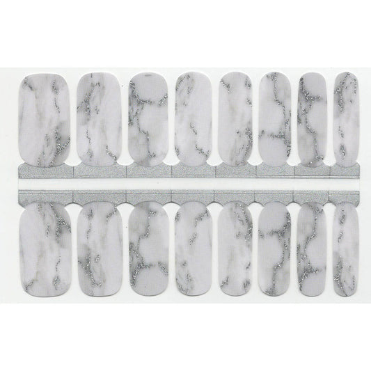 Gray White and Grey Marble with Silver Glitter