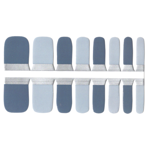 Toe Nails/Kids Nail Wraps Navy Blue and Powder Blue Solid Color