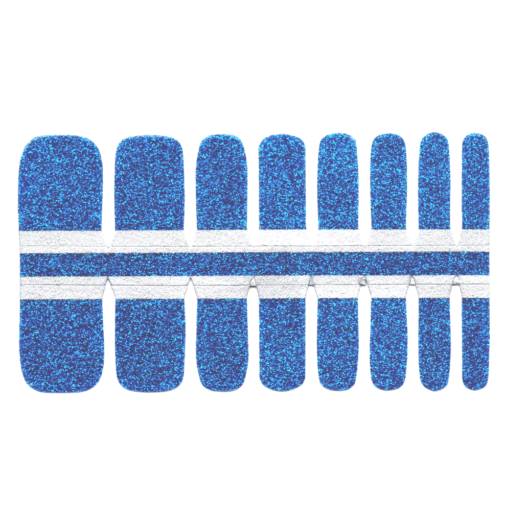 Toe Nails/Kids Nail Wraps Blue Glitter Solid Color