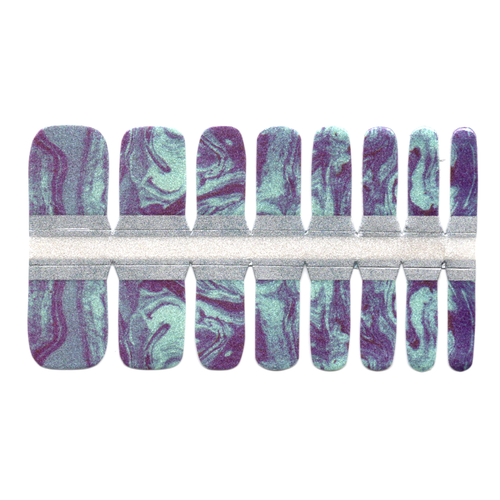 Toe Nails/Kids Nail Wraps Blue and Navy Marble