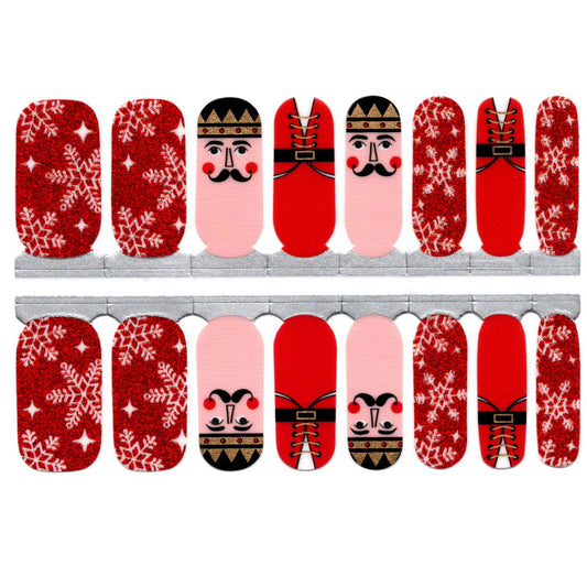 Nutcracker Red Glitter Snowflakes