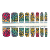 Toe Nails/Kids Nail Wraps Rainbow Ombre Leopard Print
