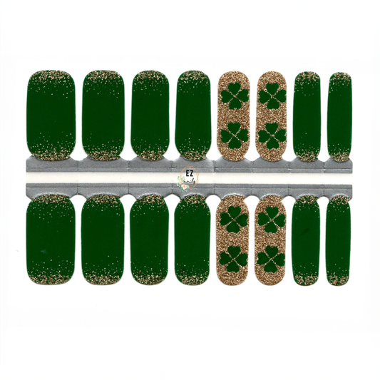 Green Shamrock Gold Glitter