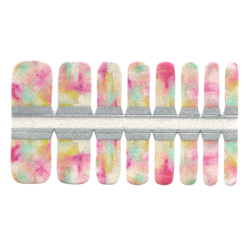 Adult Toe Nails/Kids Finger Nail Wraps Watercolor Pink Green