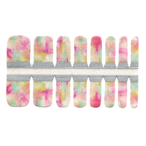 Adult Toe Nails/Kids Finger Nail Wraps Watercolor Pink Green