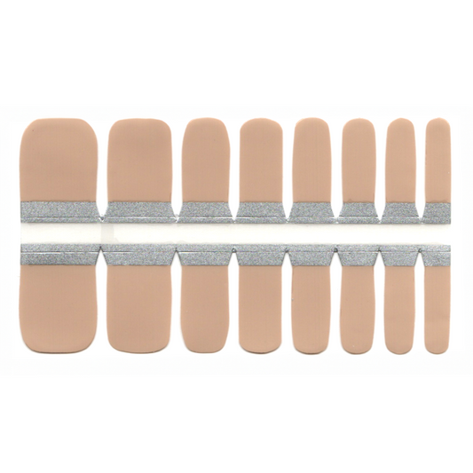 Adult Toe Nails/Kids Finger Nail Wraps Nude Beige Solid Color