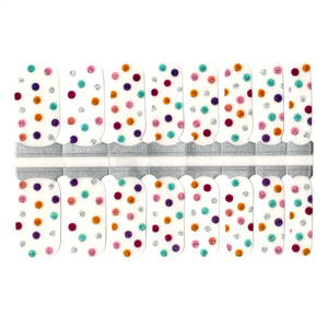 Colorful Glitter Polka Dot Clear Background Negative Space