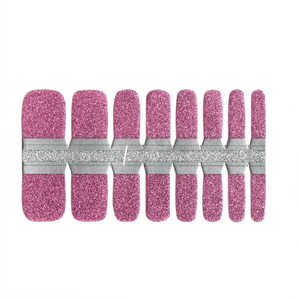 Toe Nails/Kids Nail Wraps Pink Solid Glitter