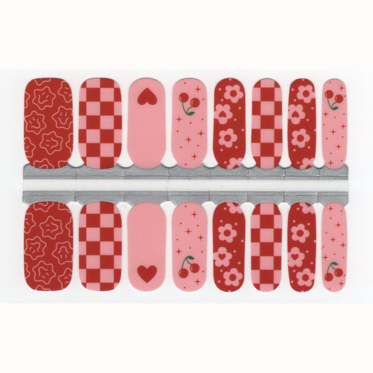 Dark Salmon Cherry Checked Love