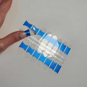 Blue Metallic Tip French Manicure