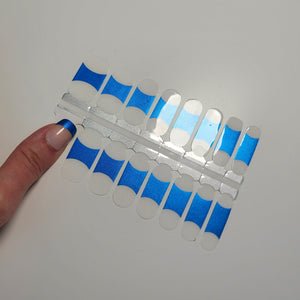 Blue Metallic Tip French Manicure