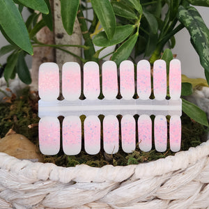 Pink Sequin French Manicure Clear