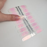 Pink Sequin French Manicure Clear