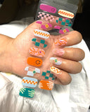 Semi-Cured Gel Nail Wraps Preppy Abstract Negative Space