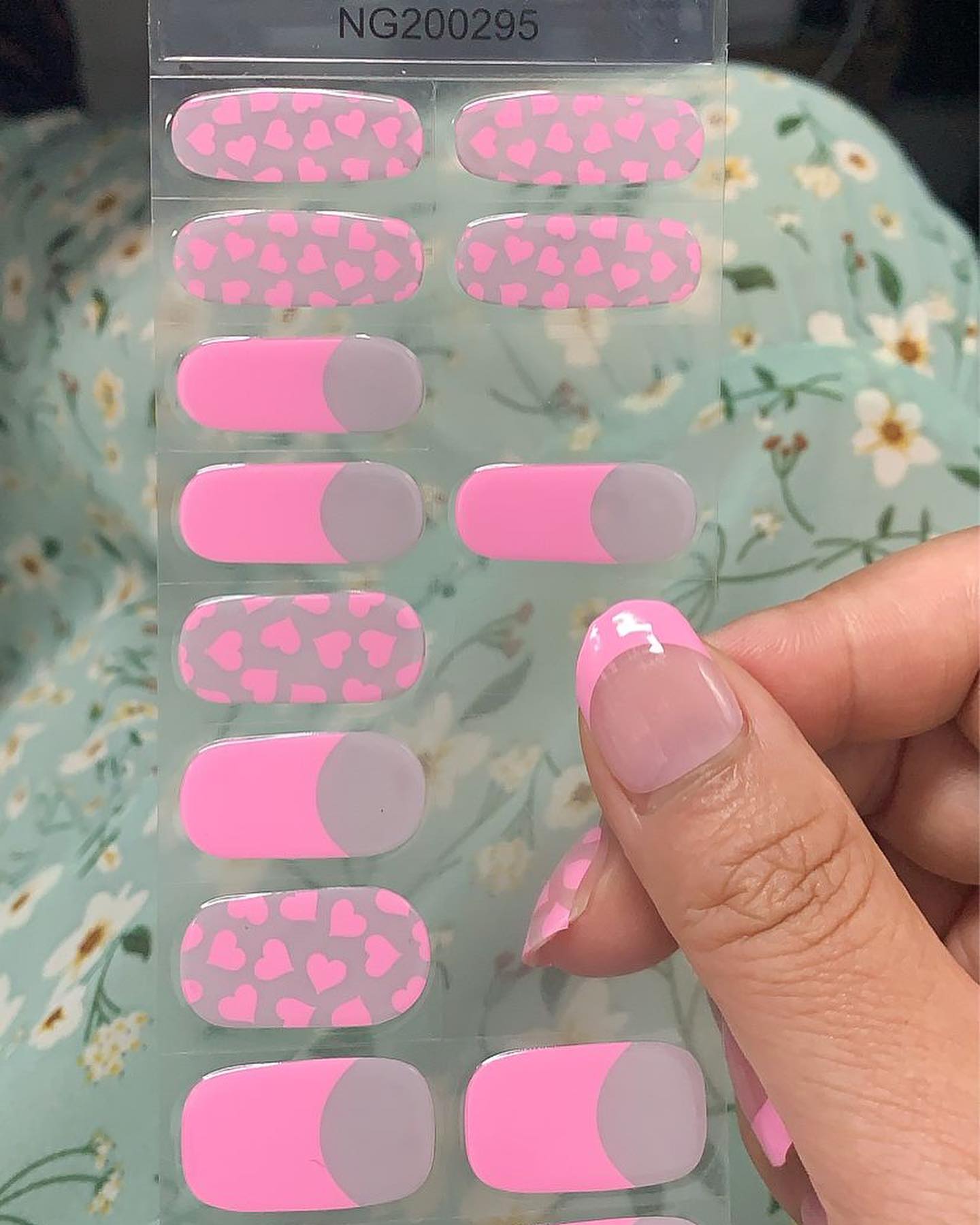 Semi-Cured Gel Nail Wraps Barbiecore Pink French Manicure Hearts