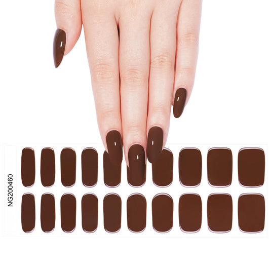 Semi-Cured Gel Nail Wraps - Brown Solid