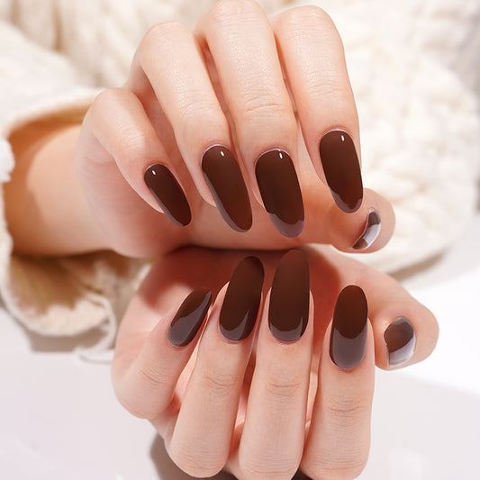 Semi-Cured Gel Nail Wraps - Brown Solid