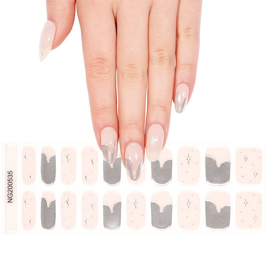 Semi-Cured Gel Nail Wraps - Silver Veil