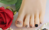 Toe Nails/Kids Nail Wraps Beige Black Leopard Print
