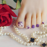 Toe Nails/Kids Nail Wraps Lilac Purple Flowers