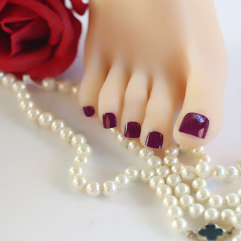 Toe Nails/Kids Nail Wraps Dark Purple Solid Color