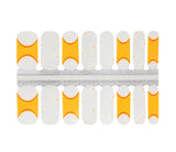 Negative Space Orange White Daisies French Manicure