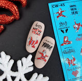 Red Funny Santa Yoga Holly Jolly Waterslide Decals