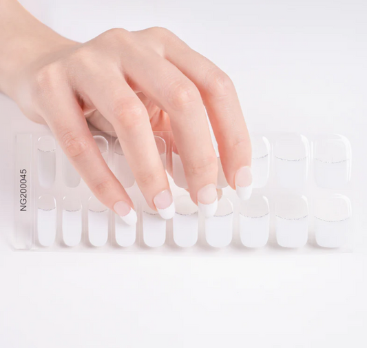 Semi-Cured Gel Nail Wraps White French Manicure