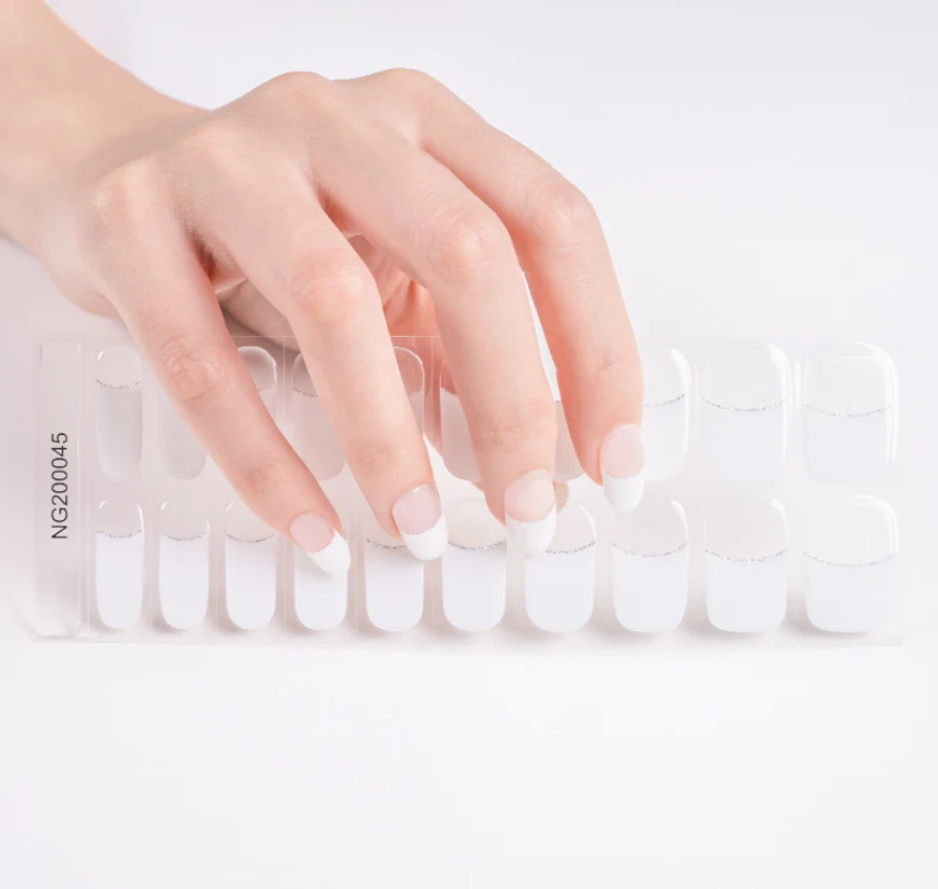Semi-Cured Gel Nail Wraps White French Manicure
