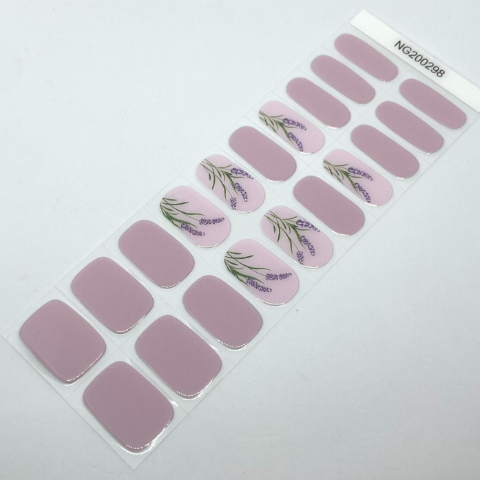 Semi-Cured Gel Nail Wraps Mauve Pink with Lavender