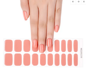 Semi-Cured Gel Nail Wraps Creamy Coral Solid Color