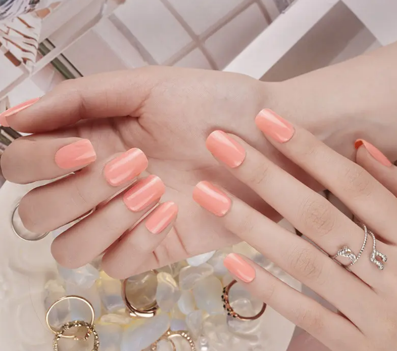 Semi-Cured Gel Nail Wraps Creamy Coral Solid Color