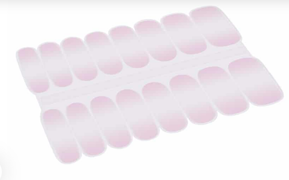 Semi-Cured Gel Nail Wraps Pink White Ombre