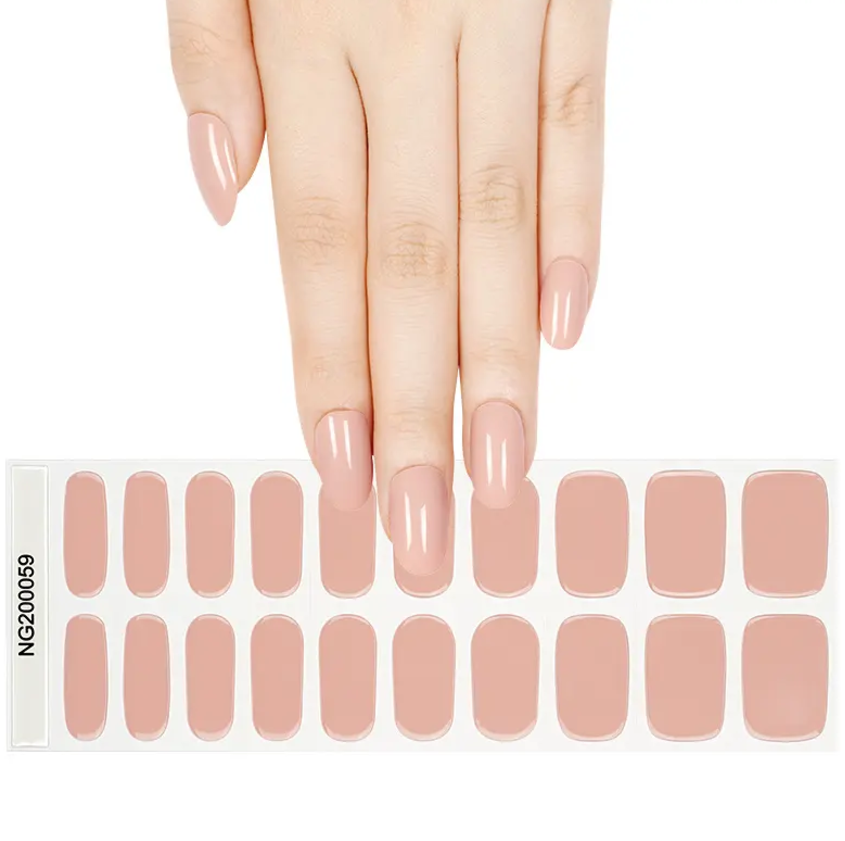 Semi-Cured Gel Nail Wraps Beige Nude Solid