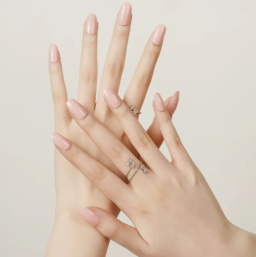 Semi-Cured Gel Nail Wraps Beige Nude Solid