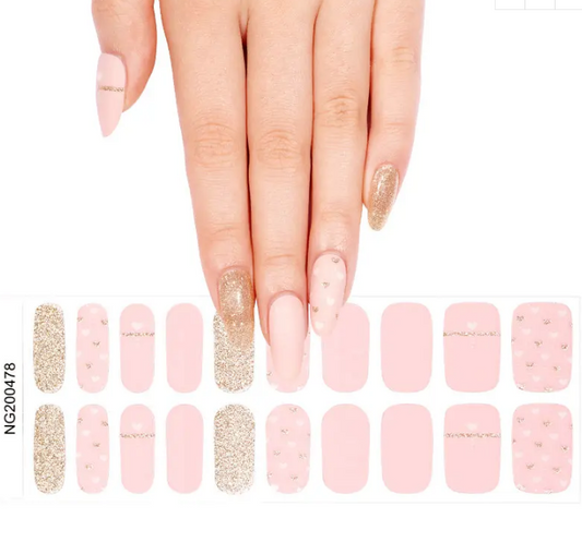 Semi-Cured Gel Nail Wraps Heart of Gold