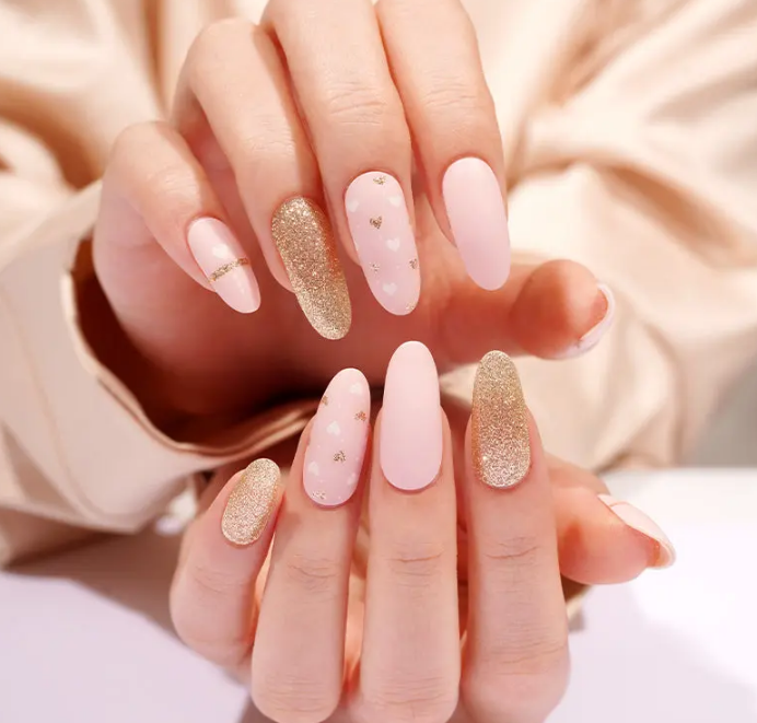 Semi-Cured Gel Nail Wraps Heart of Gold