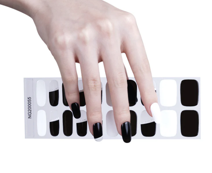 Semi-Cured Gel Nail Wraps Black and White