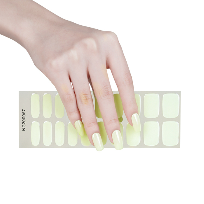 Semi-Cured Gel Nail Wraps Light Green Pistachio